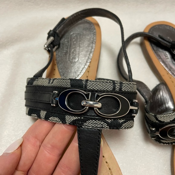 Coach Sandals Black and Tan Coach Hardware - Picture 2 of 9